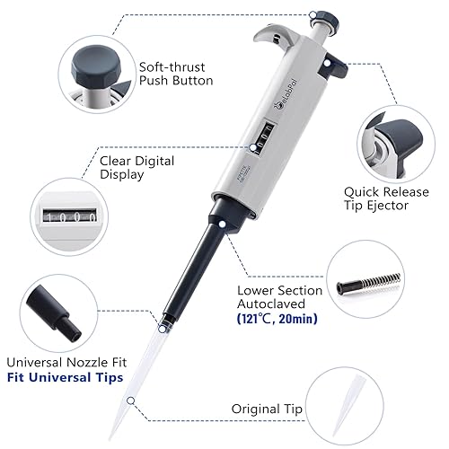 10-100μl Adjustable Volume Pipette + 20-200μl Adjustable Volume Pipette + 100-1000μl Adjustable Volume Pipette - Poueer